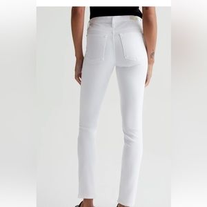 AG Adriano Goldschmied mid rise white jeans